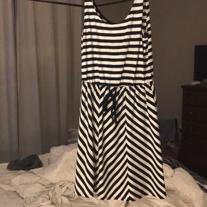 Black and white stripe tank dress